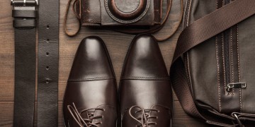皮革产品示例：皮鞋、皮带、皮包